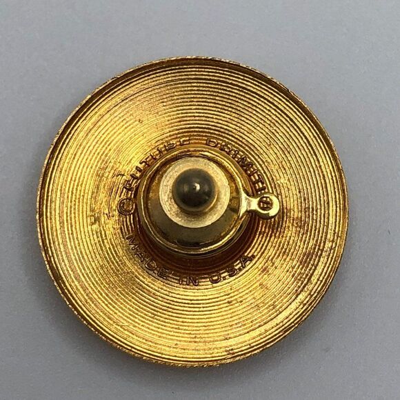 Vintage Cymbal Percussion Tie Tack Pin Future Primitive Gold - Picture 4 of 4